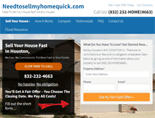 Tablet Screenshot of needtosellmyhomequick.com